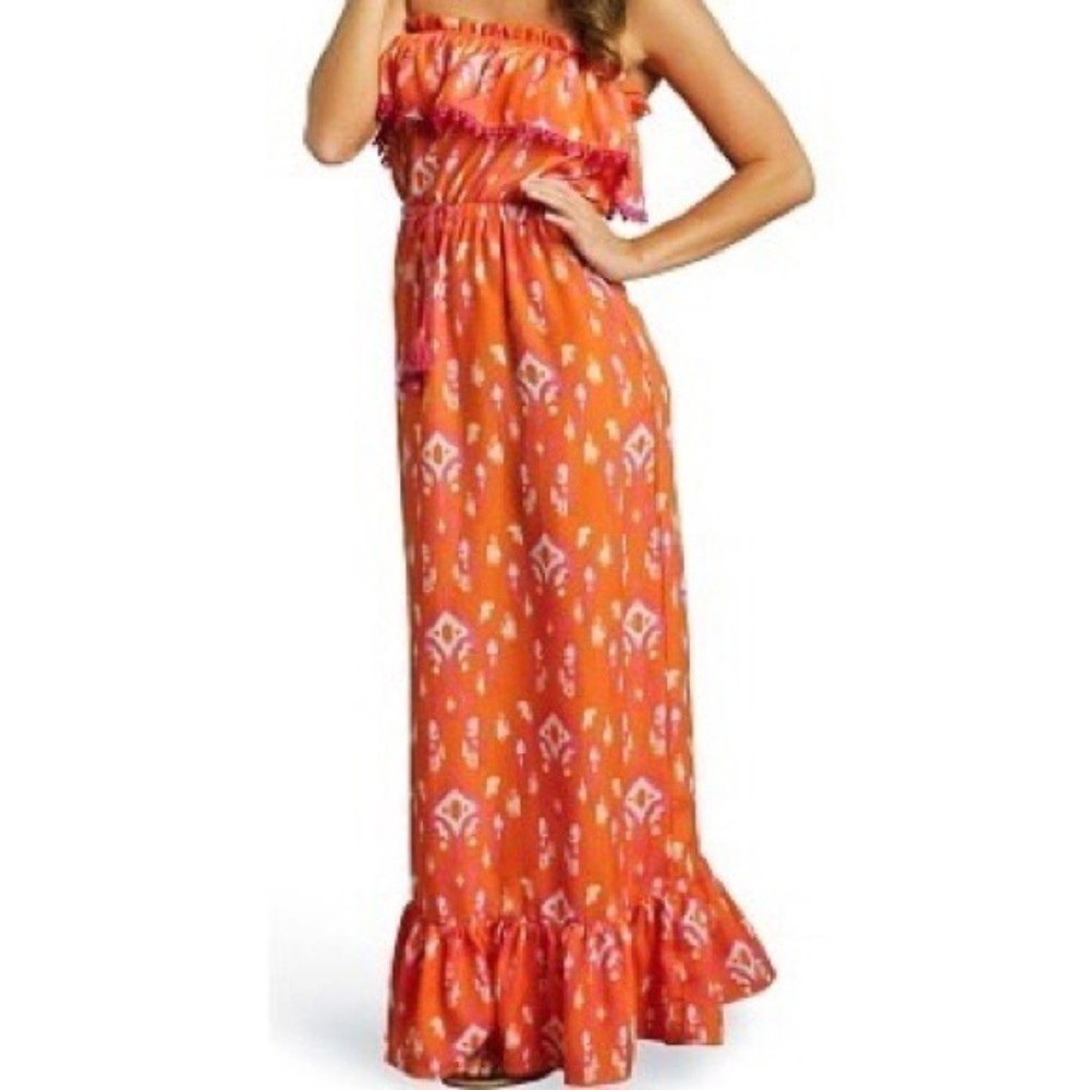 🎀 Mud Pie Tangerine Ikat Maxi Dress! 🎀